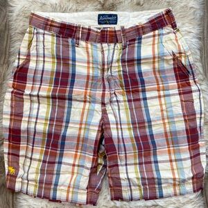 Men’s vintage Y2K Abercrombie plaid linen shorts